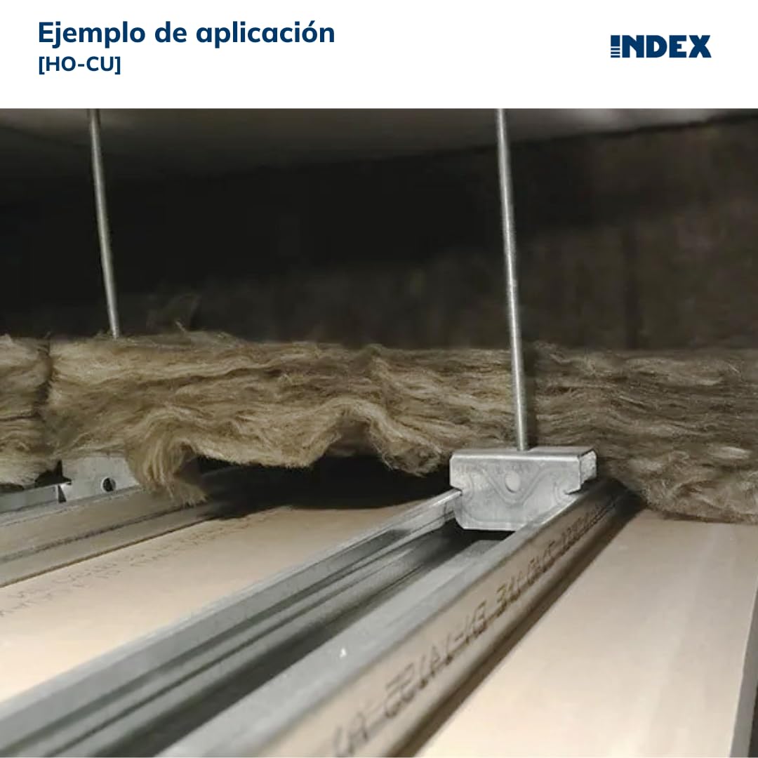 INDEX HOCUM647 - Horquilla de cuelgue Por giro para perfil de 47 mm (M6, 100 uds.)