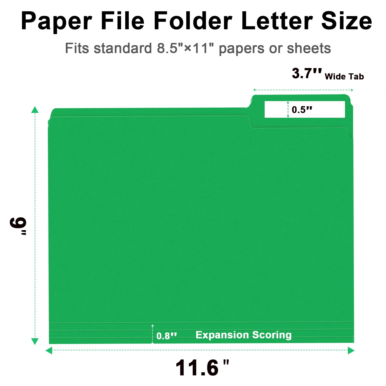 RAZCC 150-Pack File Folders – Letter Size, 1/3 Cut Tabs (Left, Right, Center), Grey, Includes Labels