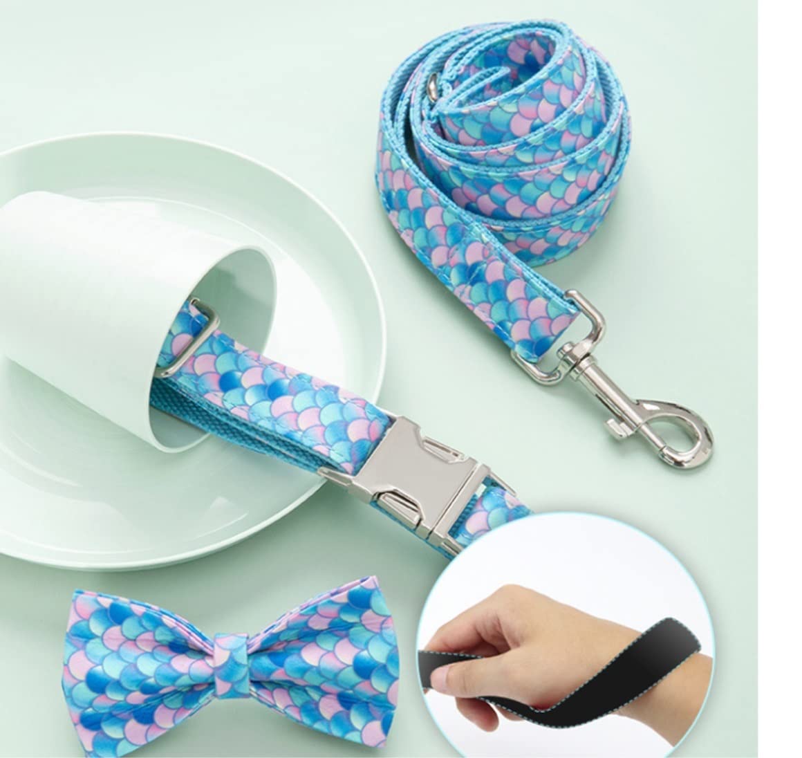 Correa Perro Correr Correa De Cuello Ajustable para Mascotas Collar Cómodo Suministros para Conjunto Y Perro Reflectante Antideslizantes Reforzada(42-48cm)