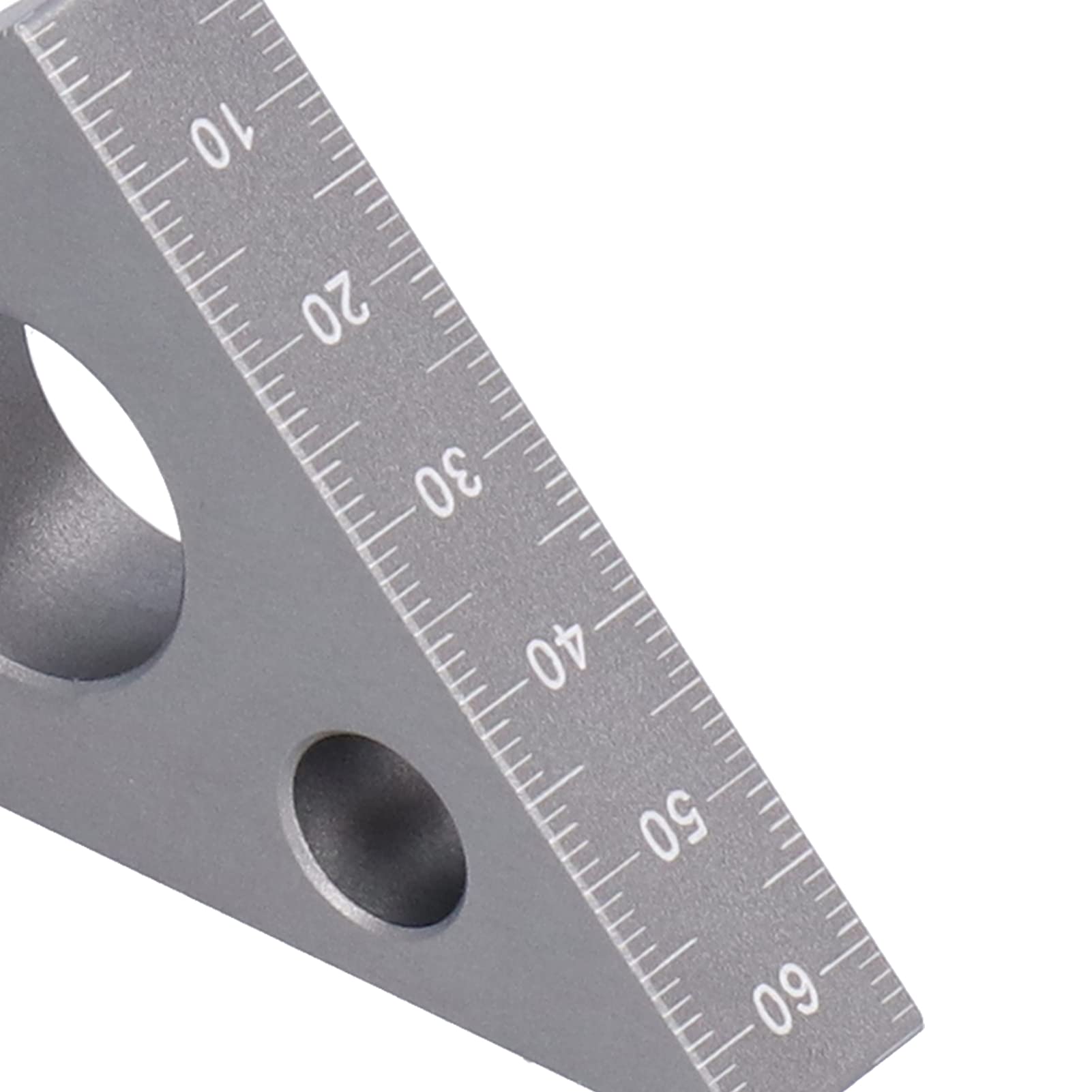 MRKU Righello Triangolare in Lega di Alluminio, Scale imperiali e metriche, Triangolo rettangolo isoscele ad Alta precisione