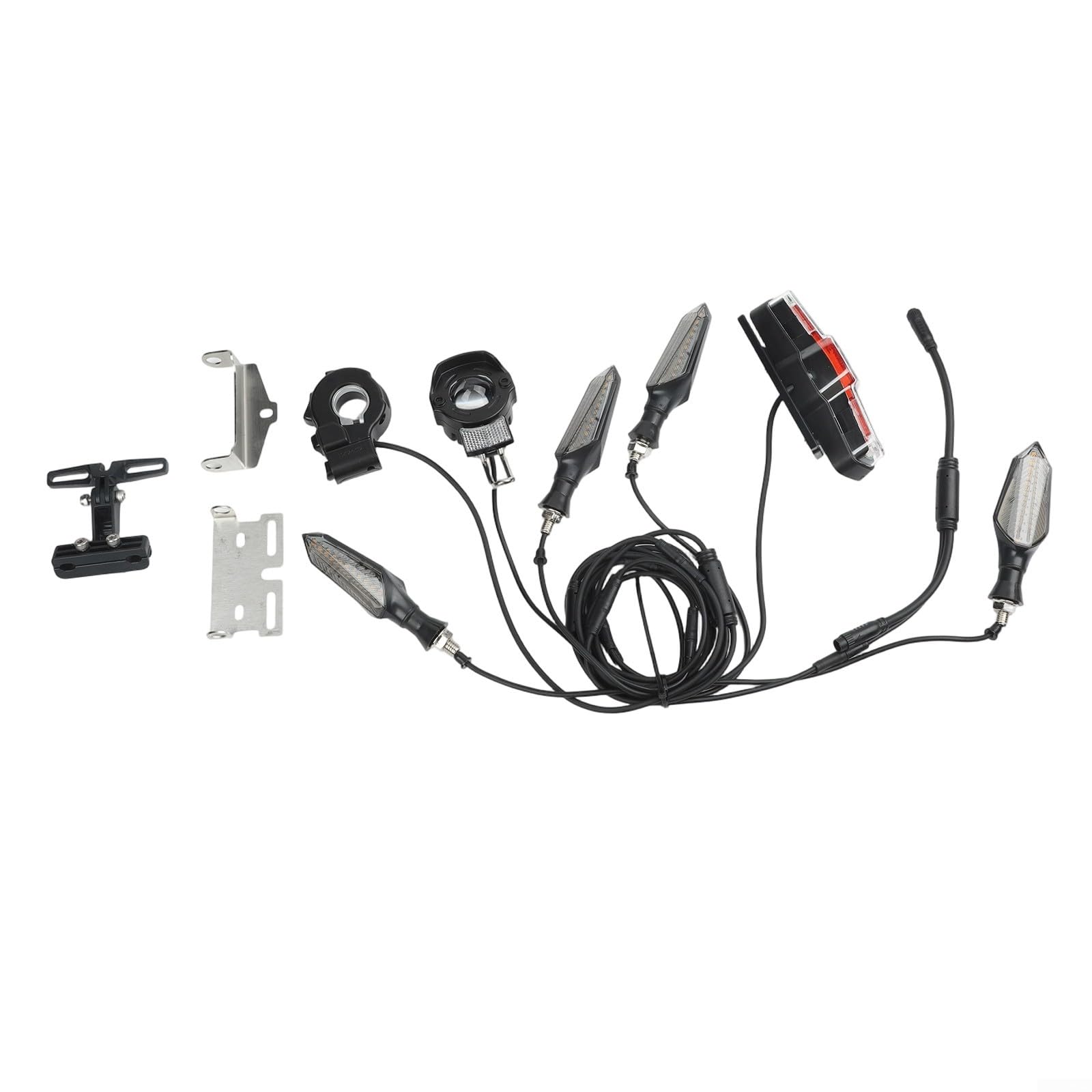 Kit de luces eléctricas para bicicleta eléctrica de 36 V-72 V, luz trasera, intermitentes, sistema de iluminación para bicicleta eléctrica con interruptor de control para bicicleta eléctrica, scooter