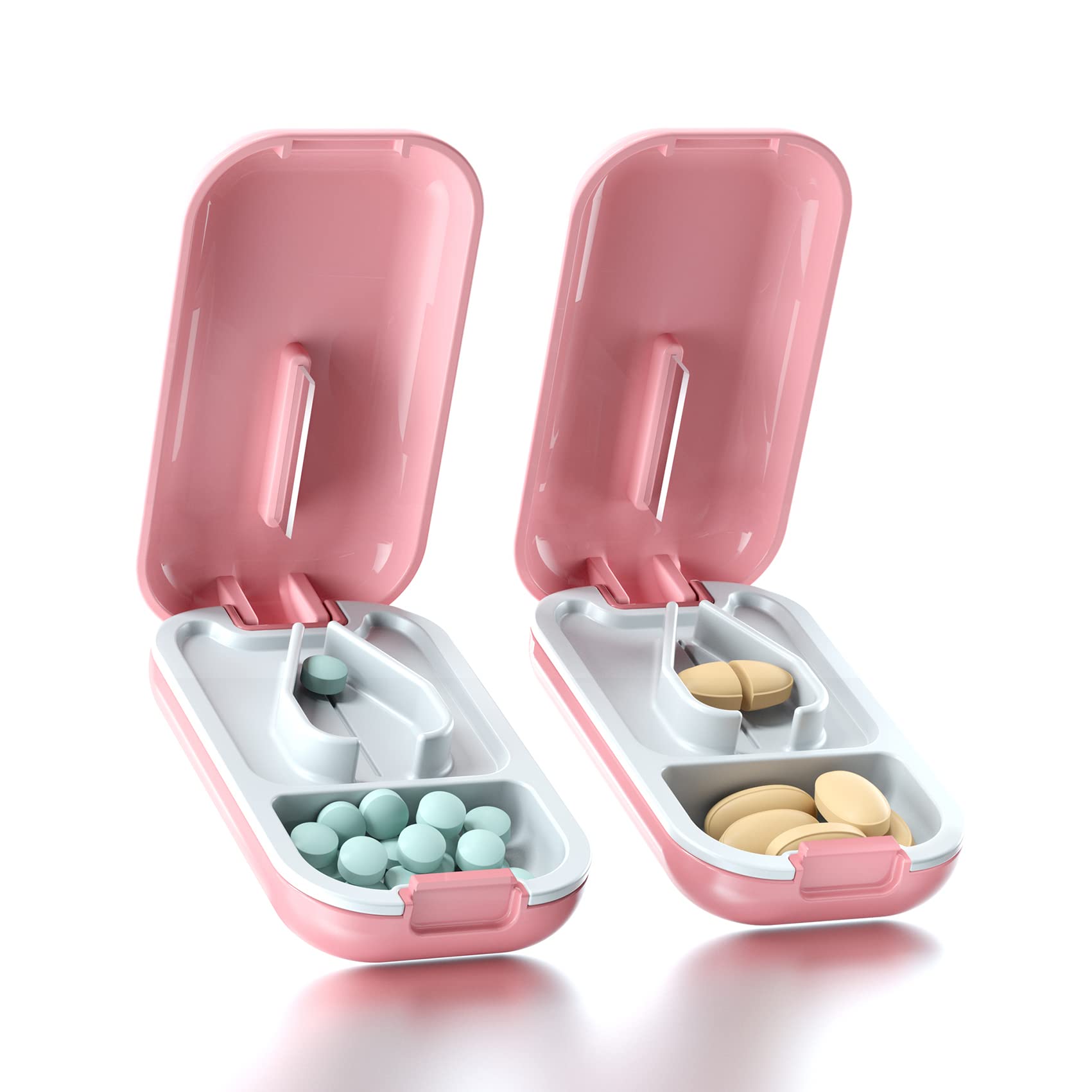 DUBSTAR Pill Cutter Splitter for Small and Tiny Large Pills Pink ＆ Pink