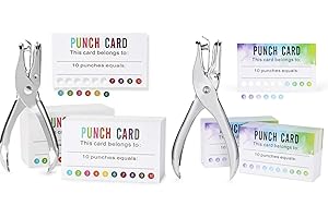 Punch cards Pack of 200: Reward Punch Cards For Classroom Watercolor Punch Cards