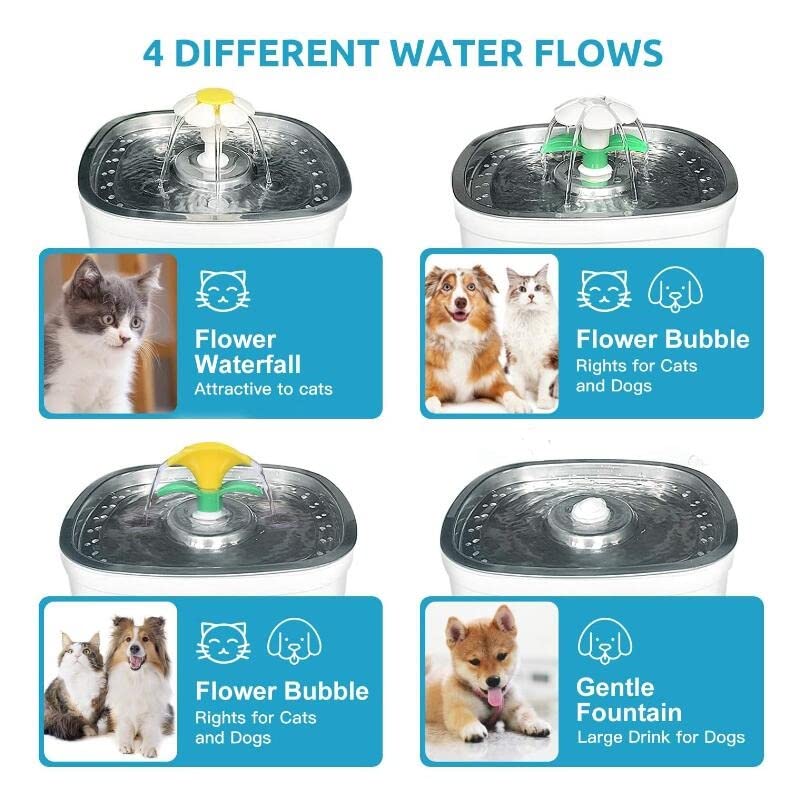 Fuente automática para mascotas de acero inoxidable miniatura 5