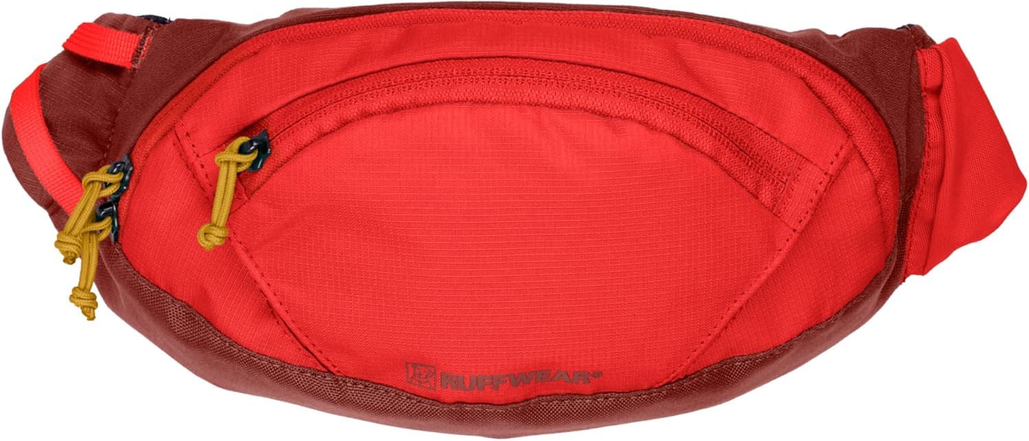 RUFFWEAR Home Trail Hip Pack, sac à bandoulière réglable et sac de ceinture pour promener le chien, pochette à friandises pour chien et sac de transport pour déjections canines, Sumac rouge