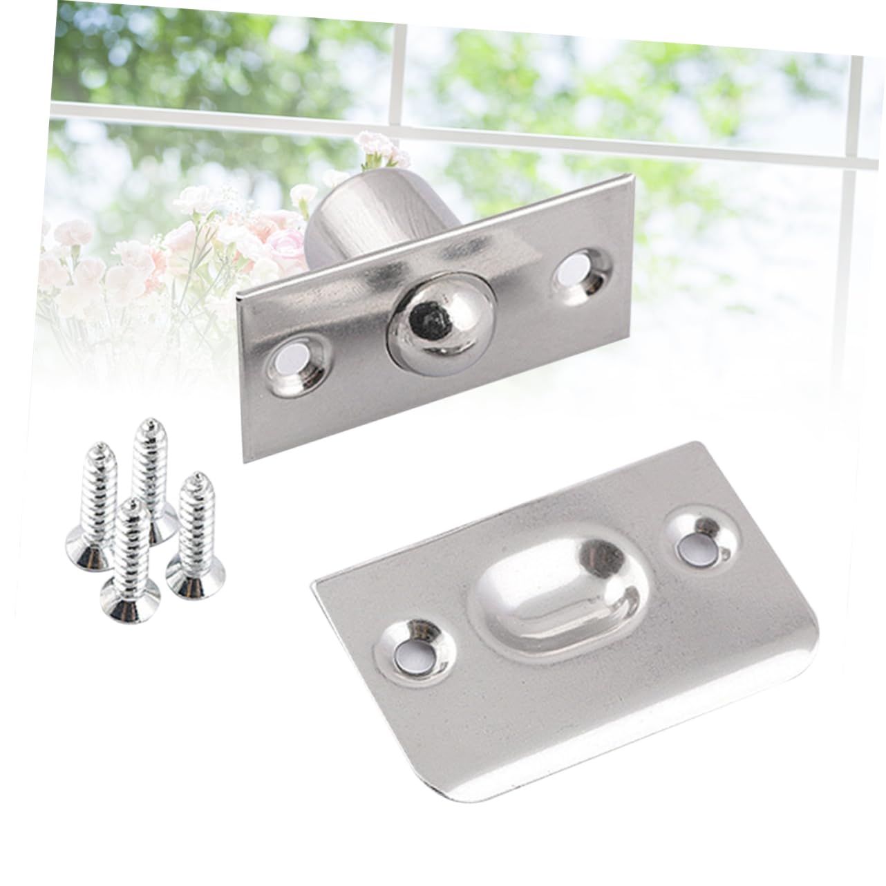 Lot De 2 Loquets De Porte De Placard, Matériel De Porte Réglable En Acier Inoxydable Avec Gâche Finition Satinée Brossée, Loquet à Bille Solide Pour