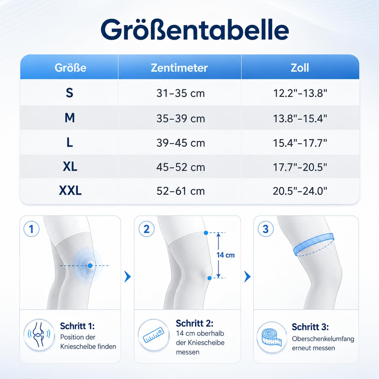 VILAO Kniebandage Drehverschluss Patellarschutz 3D Kompression Stabilität Sport Laufen Fitness Alltag Rutschfest Schwarz (2 Grauweiß,L)