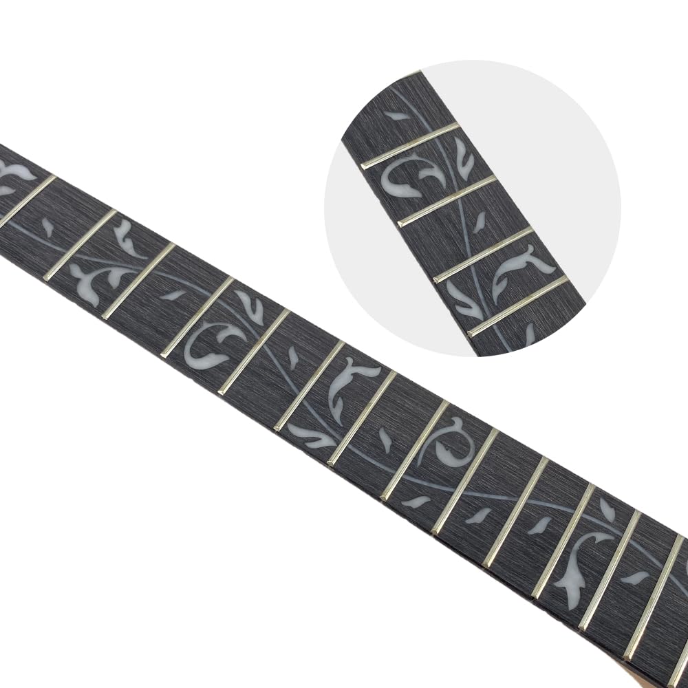 Mahoń Gitara Elektryczna Wymiana Szyi 22 Progi 63 cm Normalna Nakrętka Palisander Podstrunnica Biały Wykwintne Wkładki Śruba na pięcie (1)