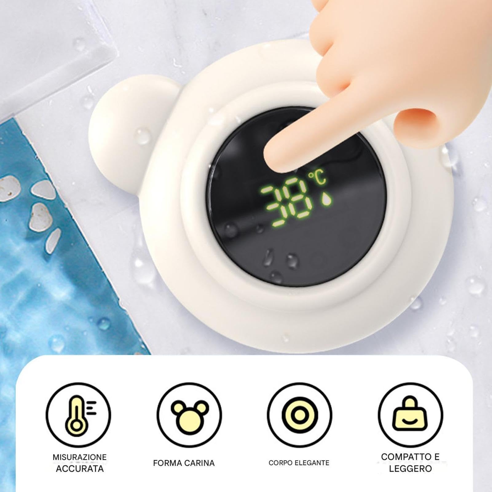 Termometro Digitale Galleggiante Per Il Bagnetto Dei n-eonati - Indicatore Di Temperatura d-ell'acqua Nella Vasca, Display LED Impermeabile, Accessorio Essenziale n-eonati, Per Il Bagnetto Sicuro