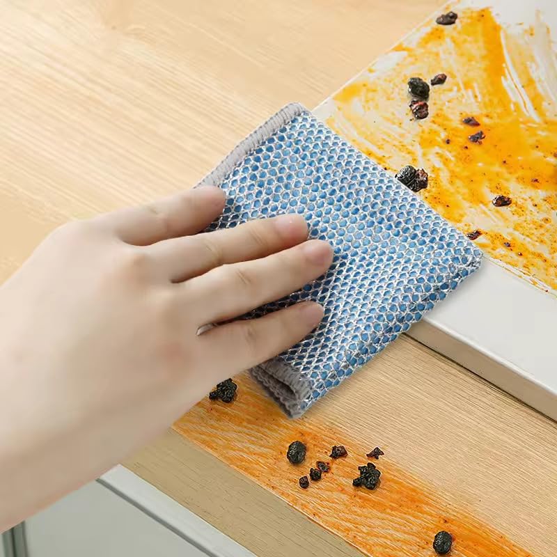 Image of Butterthief Non Scratch Dish Wash Steel Scrub for Kitchen Metal Dish Cloth Scrubber, Stainless Steel Cleaning Pads, Rust-Resistant & Long-Lasting Utensil Cleaner for Pots, Pans & Sink (Pack of 10)