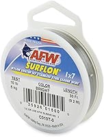 Vista 60 de Alambre de pesca americano Surflon recubierto de nailon 1x7 de acero inoxidable, línea líder de pesca para agua salada, prueba de 10 libras - prueba
