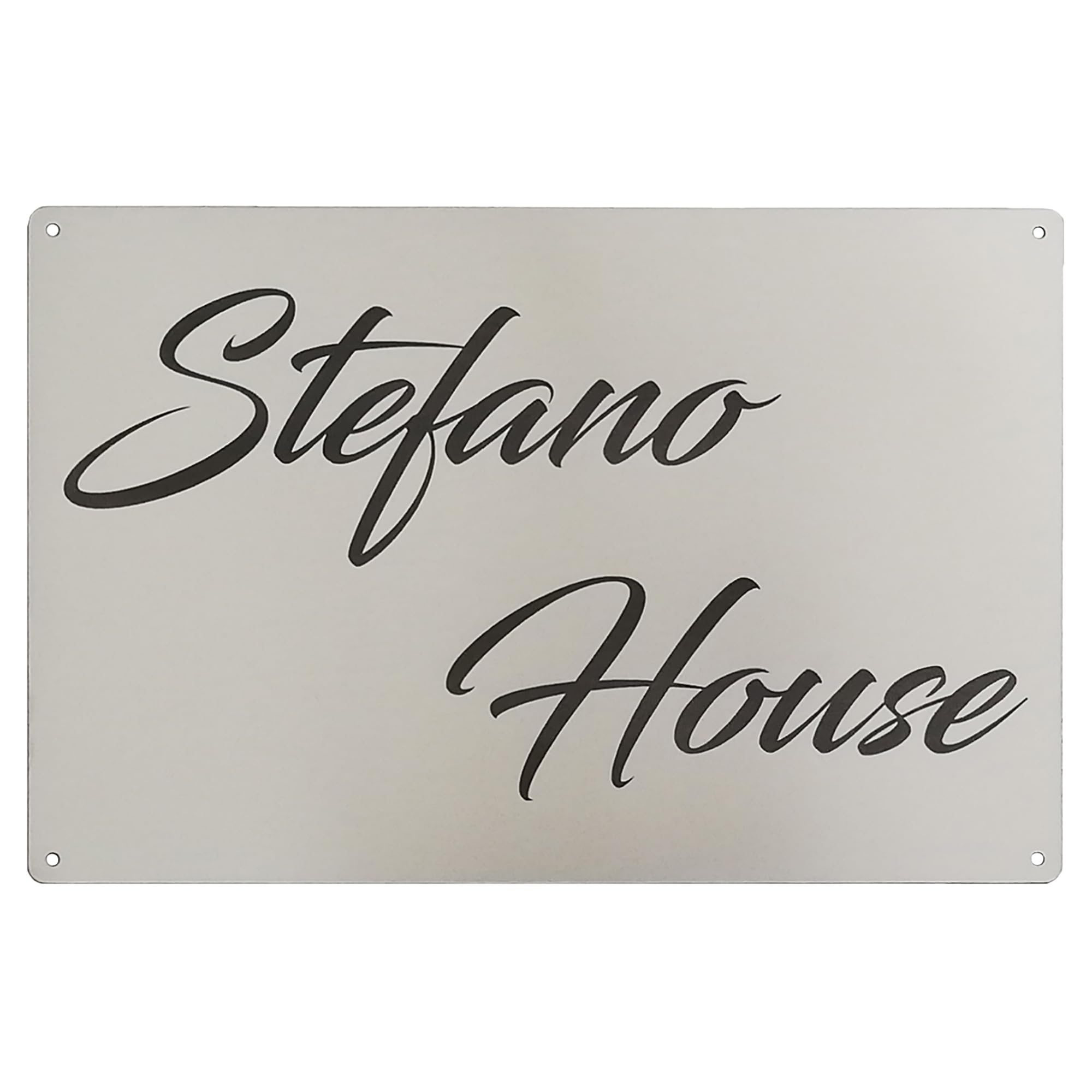 Guizzo Creart Placa de acero inoxidable, tamaño 40 x 30 cm, placa totalmente personalizable con nombres, números, calle, familia - producto artesanal y fabricado en Italia