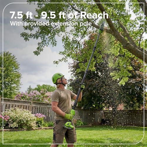 Image of Greenworks 24V 8 in Cordless Electric Pole Saw, Carrying Bag, Tool Only