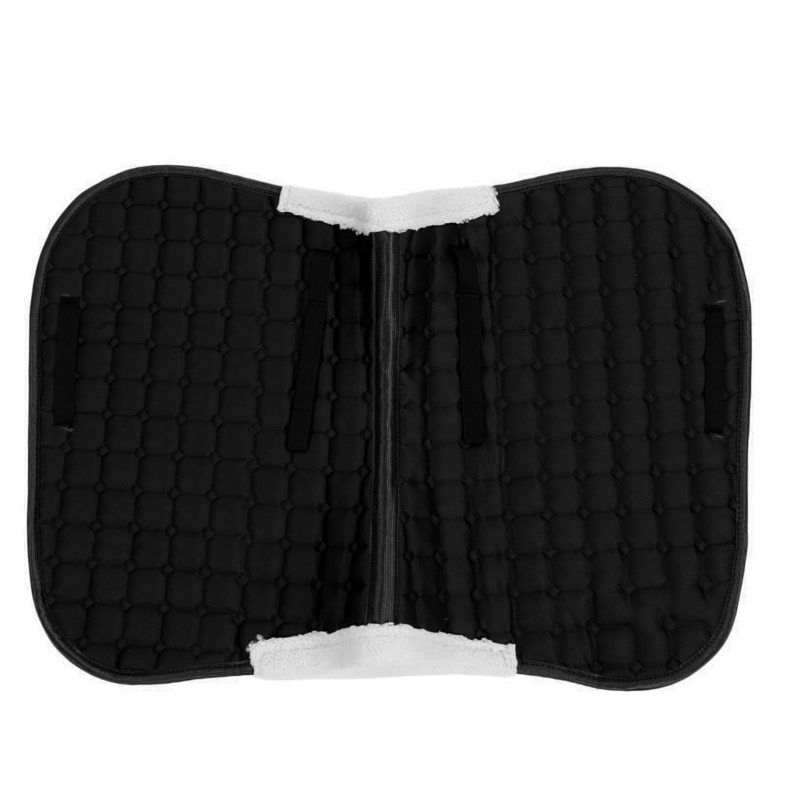 Tapis de Selle d'équitation, Respirant, Absorbant la Sueur, élégant, Couture 3D pour Cavaliers, Polyester, Soie, Coton (Black)