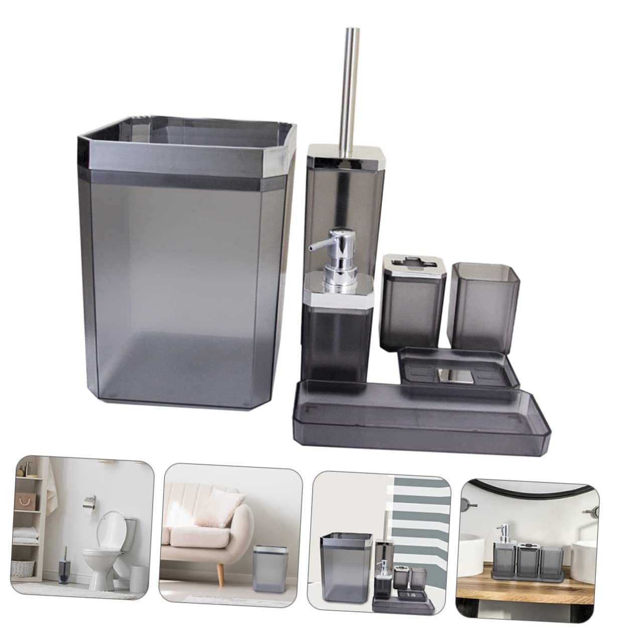Alipis Juego de Accesorios para Baño de Acero Inoxidable, Organizador Multifuncional Elegante para Cepillos de Dientes y Dispensador de Loción, Adecuado para Hotel