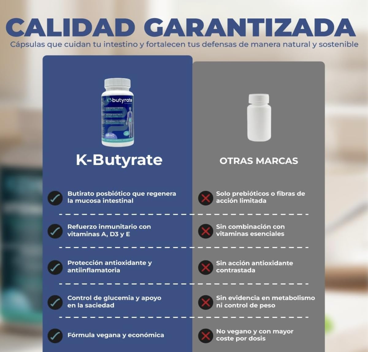 K-Butyrate 60 kapsułek, pobiotyczny suplement diety z wegańskim kwasem masłowym.