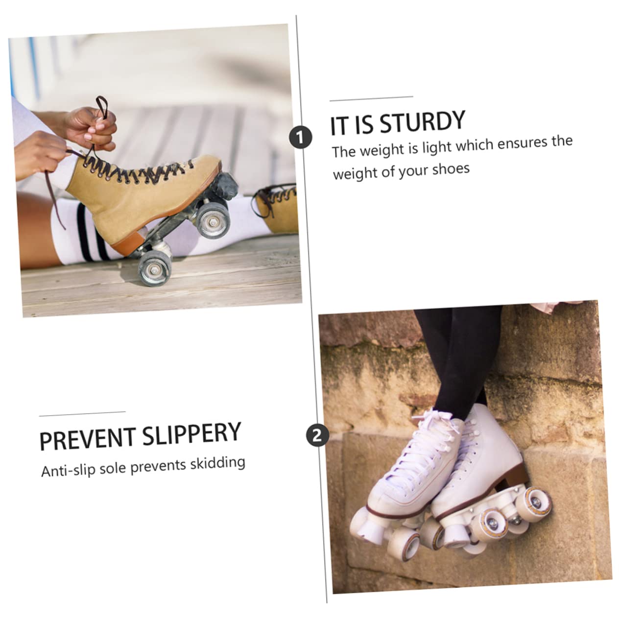 CORHAD 1Set Double Row Roller Skates Brake Kit Toe Stopper with Screws for Four Wheel Skates Easy to Install Provides Stability Safety for Skating Enthusiasts