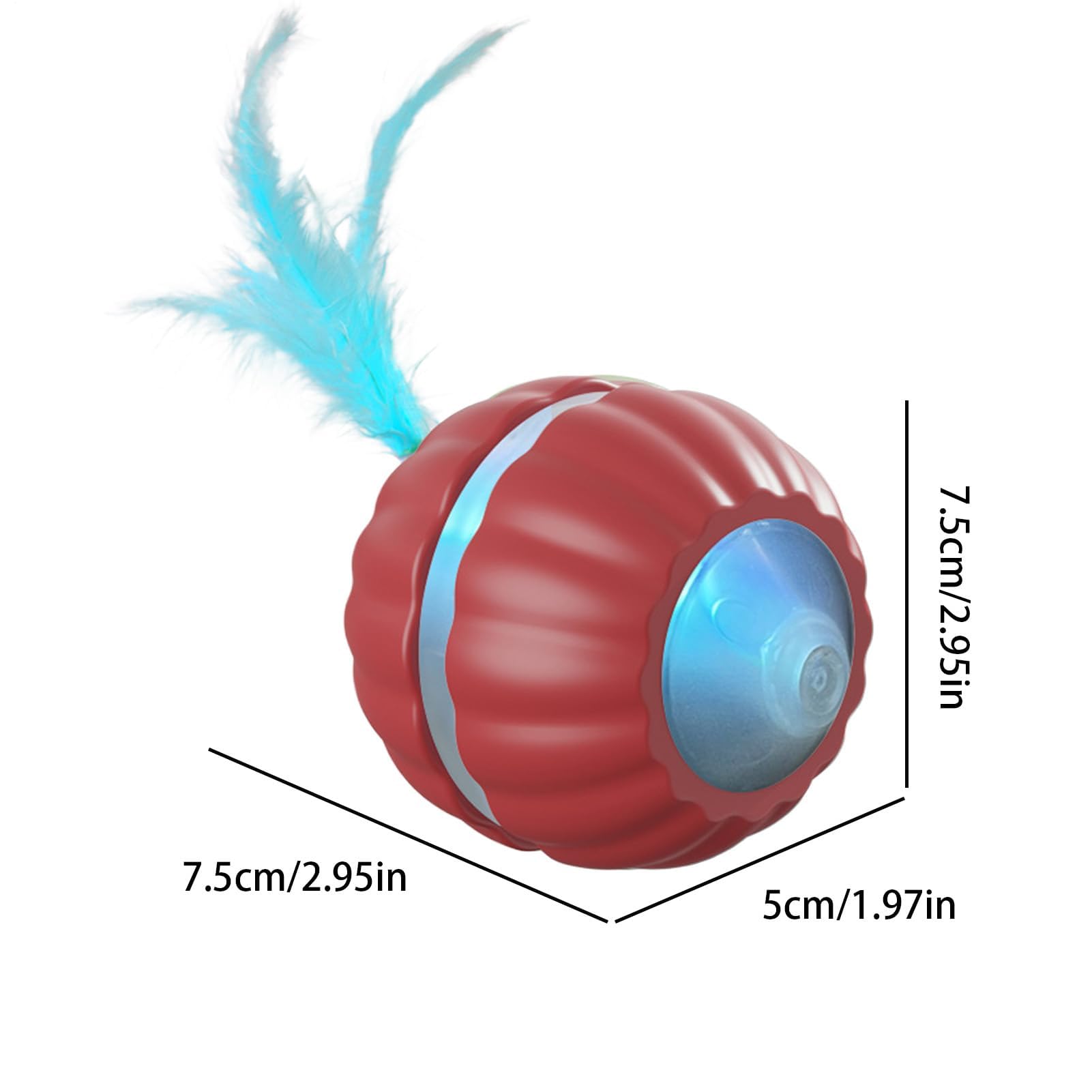 Katzenspielzeug, Automatisch bewegliches Katzenspielzeug, interaktiver Ball | Smart Kitten Accessories Beweglicher(Red)