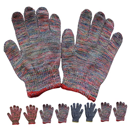 KALLORY 12 Pairs Durable Outdoor Gardening Gloves Protective Nylon Work Mittens for Men Women Random Colors for Landscaping Fishing DIY Projects Random Color