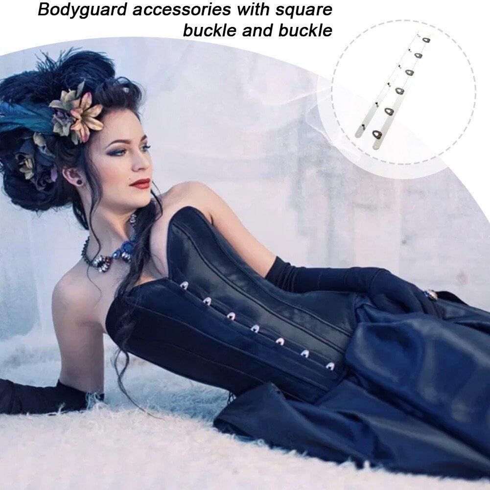 ZAHD 2 Paires Boutons De Corset Busk Métal Acier Inoxydable - Fermeture Armature Avec Boutons Dorés Pour Bustier Et Couture (Noir & Blanc)
