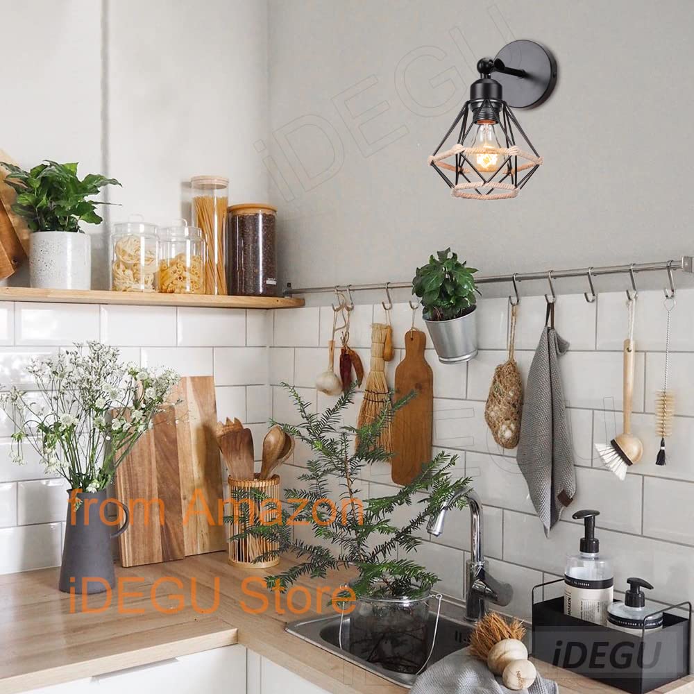 Apliques De Pared Negros De Granja, Juego De 2 Apliques De Pared