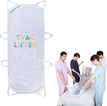 Emergency Evacuation Lifter Portable Soft Stretcher with 8 Handles, Heavy Duty Nylon Rescue Carry Sheet for Patient Transfer, EMS, Disaster Evacuation & Outdoor Rescue,Water-Resistant, SWL 330 lbs