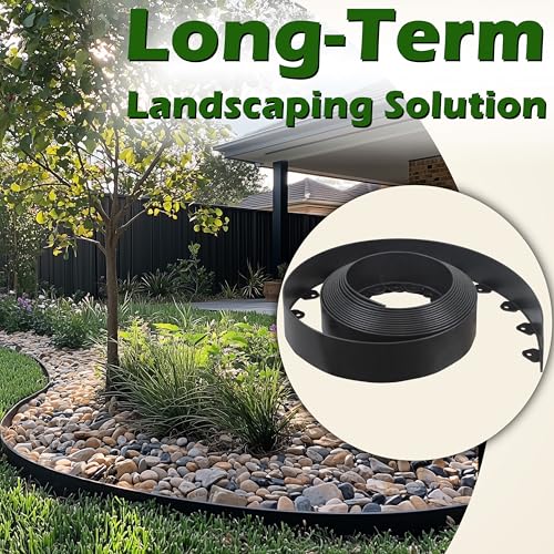Gardzen Landscape Edging Kit, 40-Foot Long, 3-Inch Tall, No Dig Garden Edging Border for Flower Beds, Tree Rings, Pathways, Includes 40 Spikes