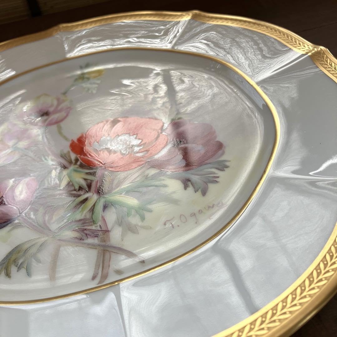 オールドノリタケ希少金彩ハンドペイントダイアモンドコレクションサイン