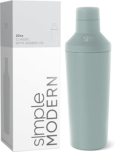 Simple Modern, colección Classic - Coctelera con jigger de tapa, mezclador Boston de acero inoxidable aislado al vacío para preparar cócteles sin