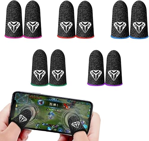 Game Finger Sleeves, Compatible with iPhone/iPad/Android Models, 4 Pieces, Individually Packaged (Pink)