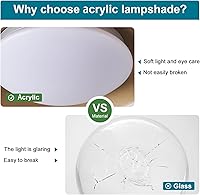 Vista 7 de Dimmable Mid Century Modern Semi Flush Mount Ceiling Light with Acrylic Shade,White Gold LED Ceiling Light,5CCT 2700K-6000K Light Fxiture for