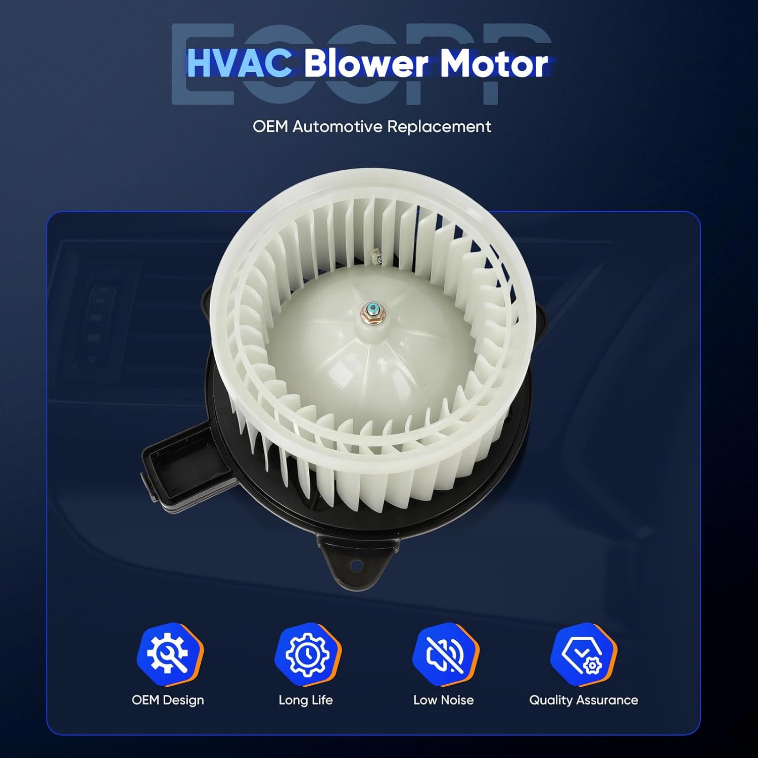 ECCPP AC Blower Motor Fit for 2020-2022 Jeep Gladiator/2018-2022 for Jeep Wrangler,Compatible with Jeep Gladiator 2020-22 / Wrangler 2018-2022 2019 2020 2021 Automotive Replacement Blower Motor 700356