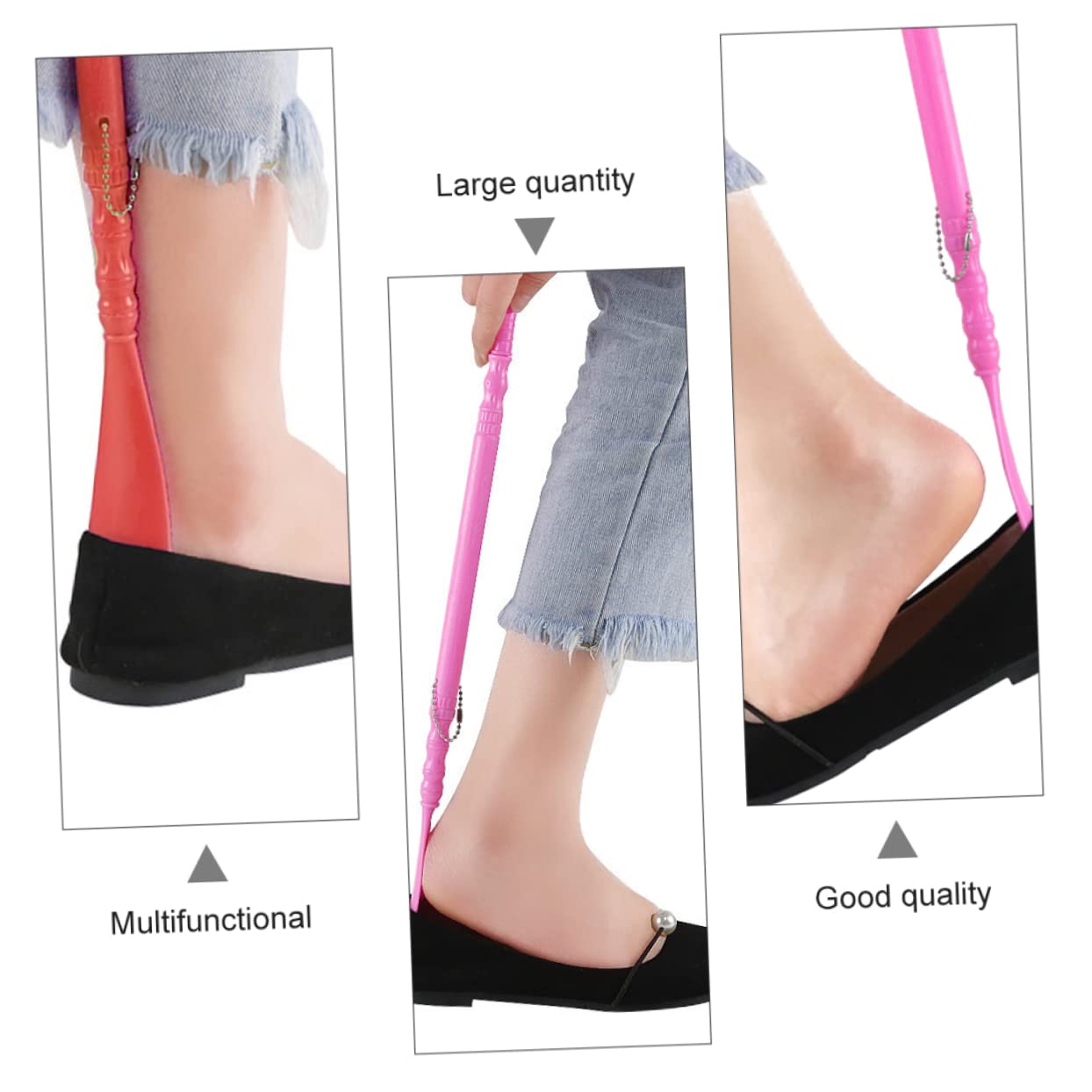 6 calzascarpe multifunzionali con grattaschiena Sollevatori di scarpe durevoli e strumenti di massaggio per donne incinte e anziani Accessori per scarpe pratiche colori misti/34271