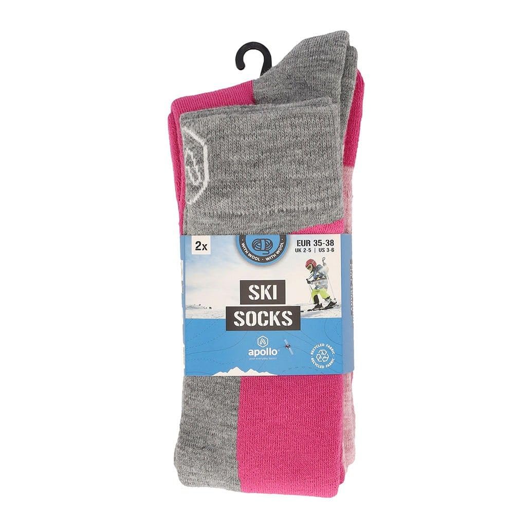 Skisocken Kinder - Unisex - Größe 23 bis 38 - Vollständig mit Frottee gefüttert - Nahtlos - Angenehm warm & elastisch