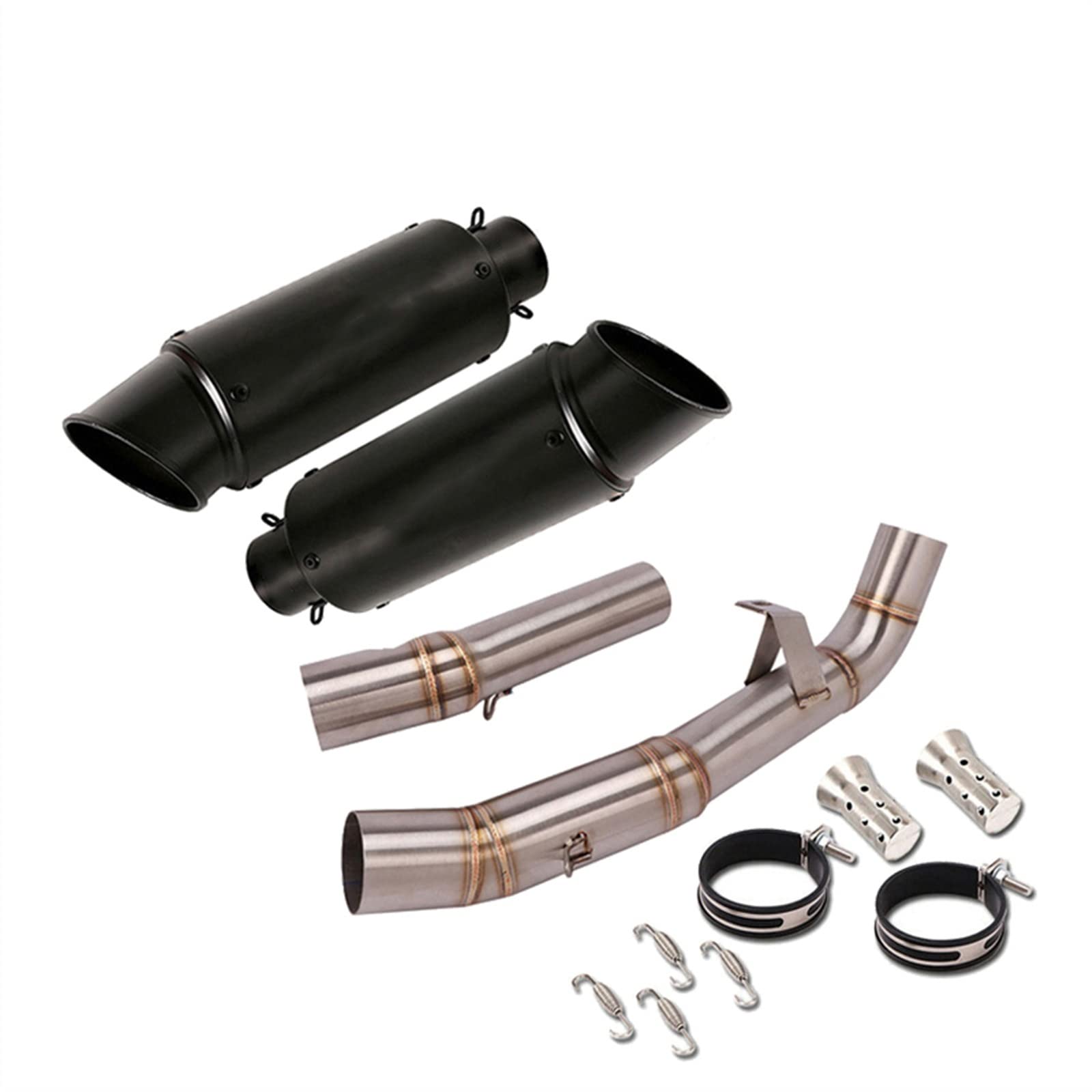 Sistema di Scarico per Moto Tubo di Collegamento Centrale Tubo Silenziatore da 51 Mm Lato Sinistro E Destro con Db Killer per Kawasaki Z1000 2007 2008 2009 (Color : A)