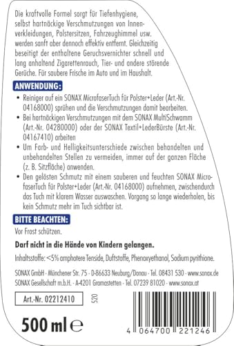 SONAX XTREME Autoinnenreiniger & Geruchsneutralisierer (500 ml) – Ansicht 2