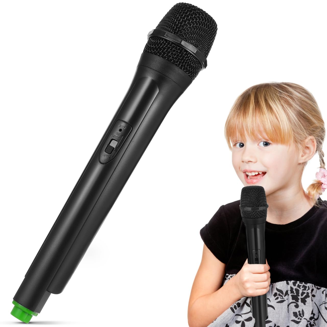 NUOBESTY Toy Microphone Microphone Prop Plastic Microphone for Karaoke Fun Stage or Costume Prop Birthday Party Favors, 10.4'' Plastic Realistic Microphone (Random Color on The Bottom)