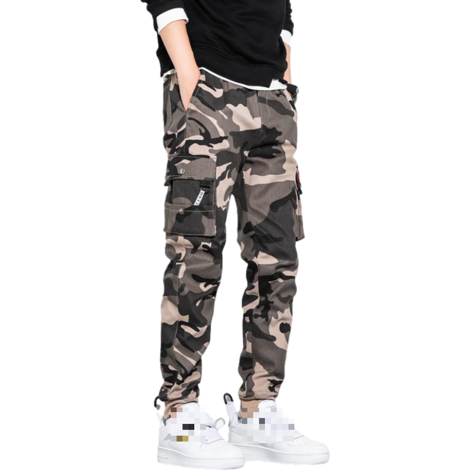 DTGPROMen's Sports Pants Trend Camouflage Color Blocking Loose Splicing Outdoor Training Fitness Cargo Trousers