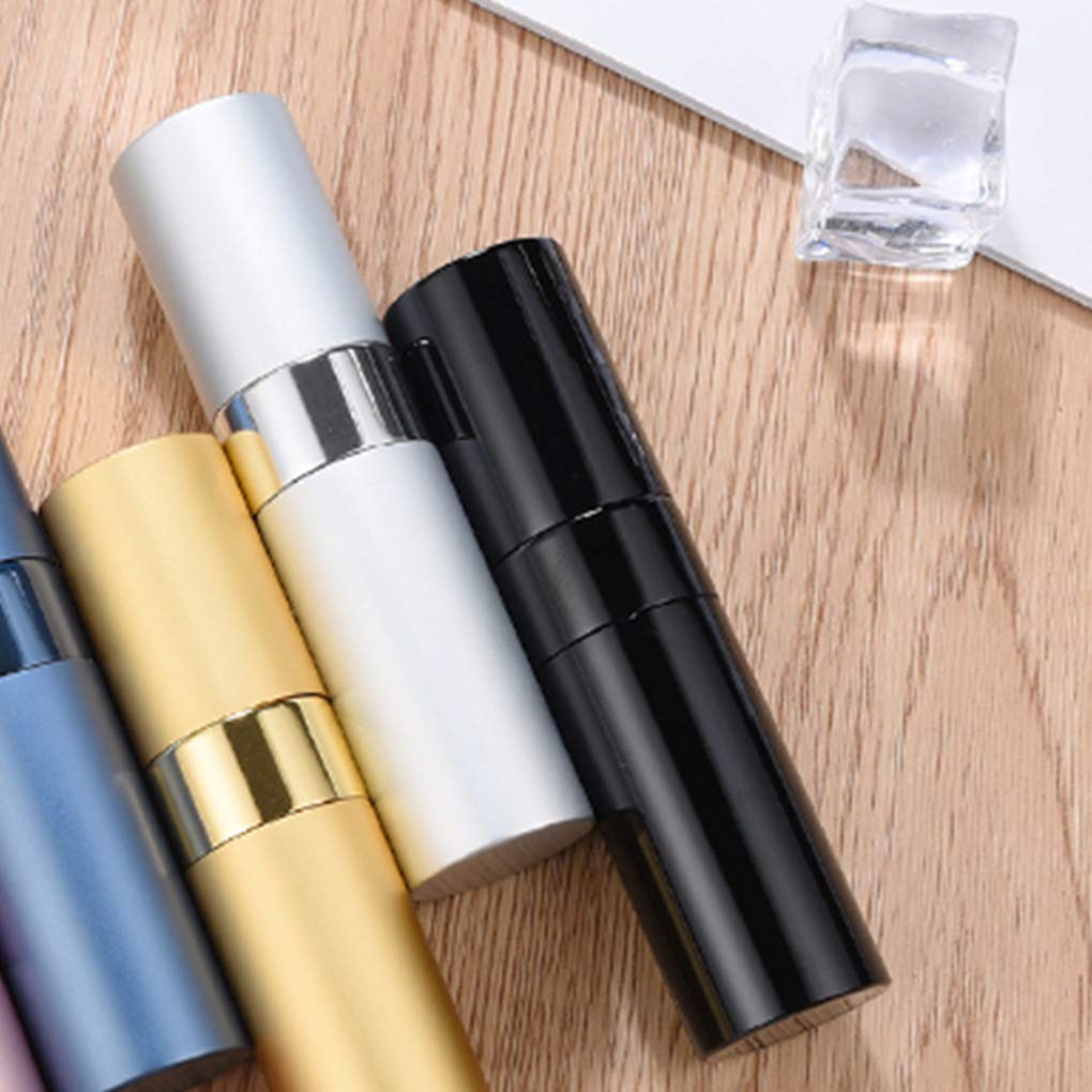 Geardeangloow 10 sztuk butelek z rozpylaczem na perfumy, pusty pojemnik, podróżny makijaż, woda, perfumy, atomizer, złoty, 15 ml