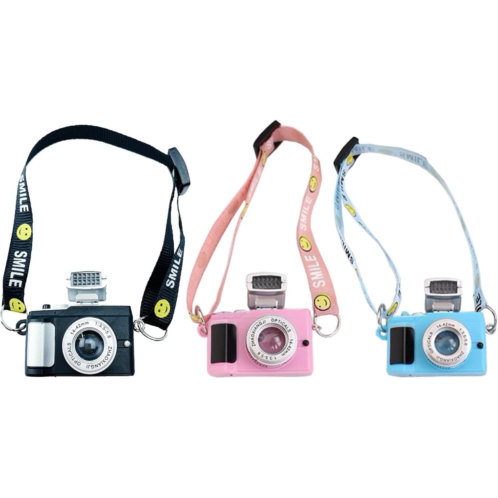 PureSeek Mini Camera Stuffed Doll Figure, Accessories, Small Items, SNS, Compatible with Approximately 7.9 inches (20 cm) Plush Toys, Set of 3 Colors : Toys & Games