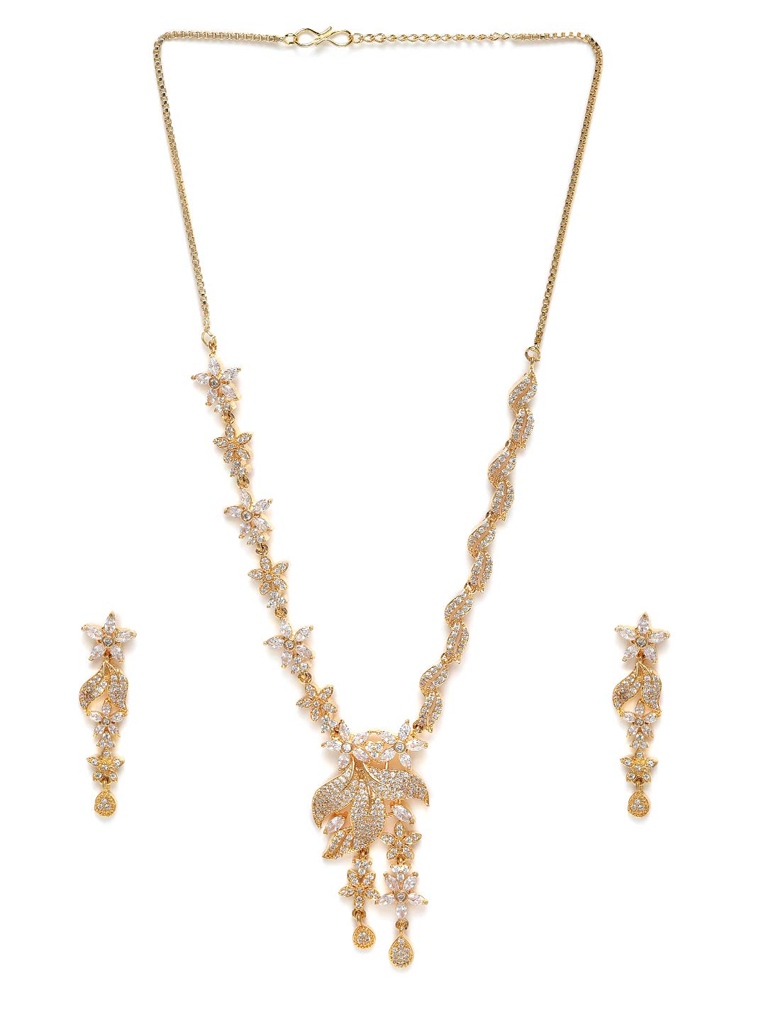 ACCESSHER Silver-Toned Gold Plated CZ & AD Studded Handcrafted Jewellery Set For Women & Girls (B0913DWWVJ) Amazon Price History, Amazon Price Tracker