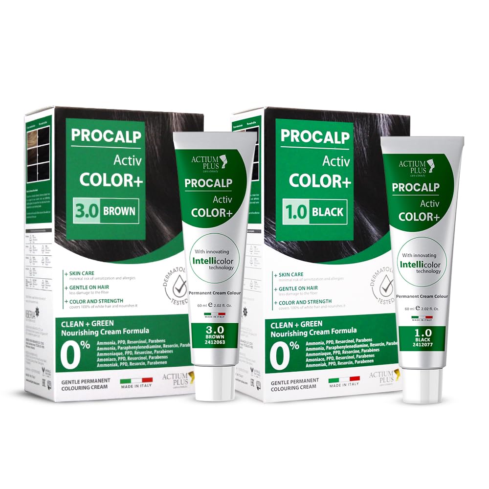 PROCALP Activ Color+ (Black1.0 + Brown3.0) Black & Brown Fusion Duo | Long-lasting Permanent Hair Color | Dermatologist-Tested | For Men & Women-image-25