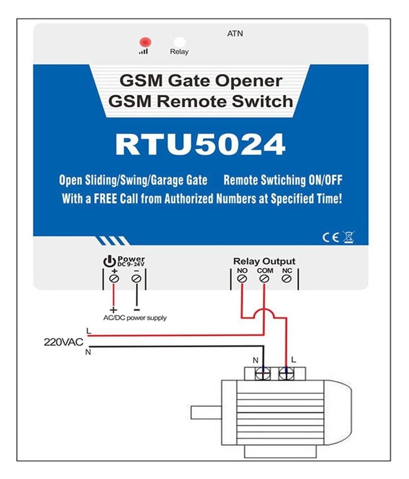 Automatyka bram Mechanizm otwierania drzwi GSM Przełącznik zdalny GSM 850/900/1800/1900MHz Bezprzewodowa kontrola dostępu(Long)
