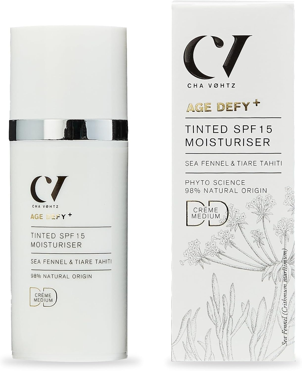 Green People Age Defy+ Hidratante DD Tinte SPF15 Medio - Crema de Día Correctora de Color y Antienvejecimiento - Sin Alcohol - Vegana, 30ml