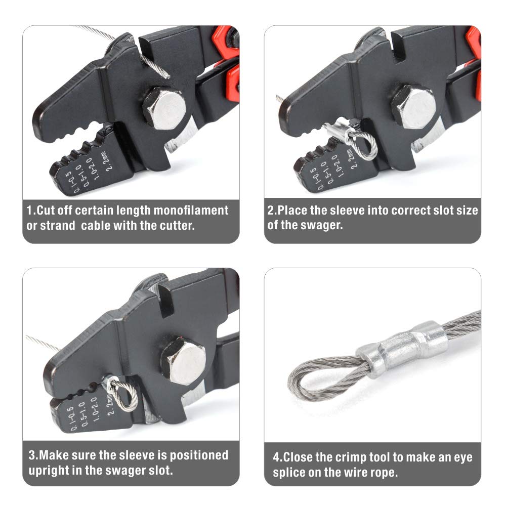 IWISS Wire Rope Crimping/Swaging Tool for 2.2mm Wire Rope Ferrules