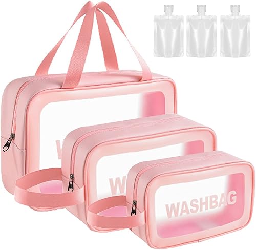 Bolsas de cosméticos, 3 piezas-negro, Transparente