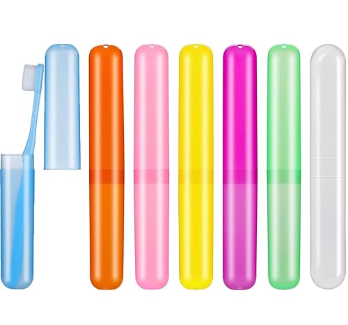7 piezas fundas para cepillos de dientes de viaje portátil cubierta de cepillo de dientes de plástico titulares de cepillo de dientes protector de