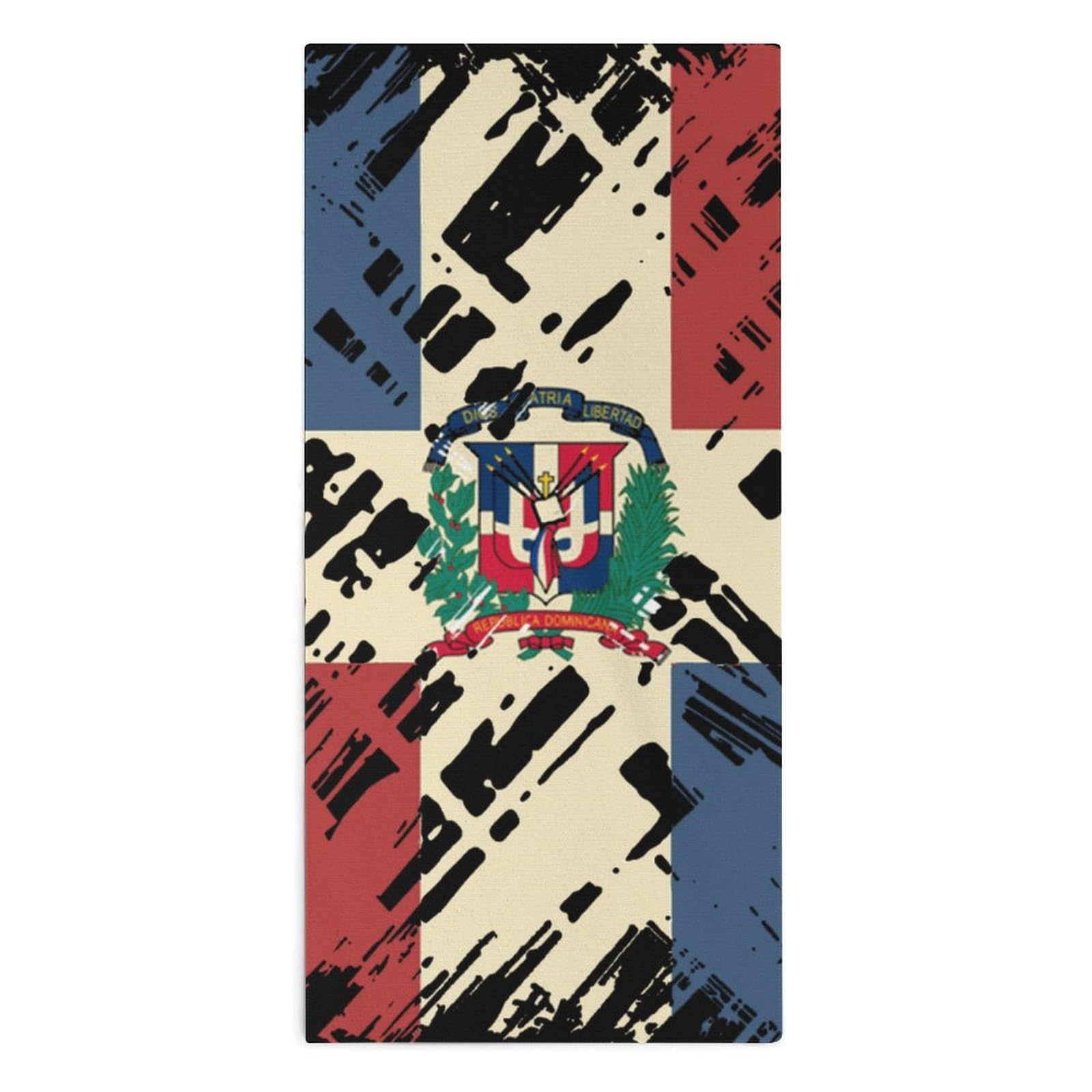 TXFBTRFSA Dominican Republic Flag Hand Towels for Adult Face Towel Bath Beach Swim Accessories