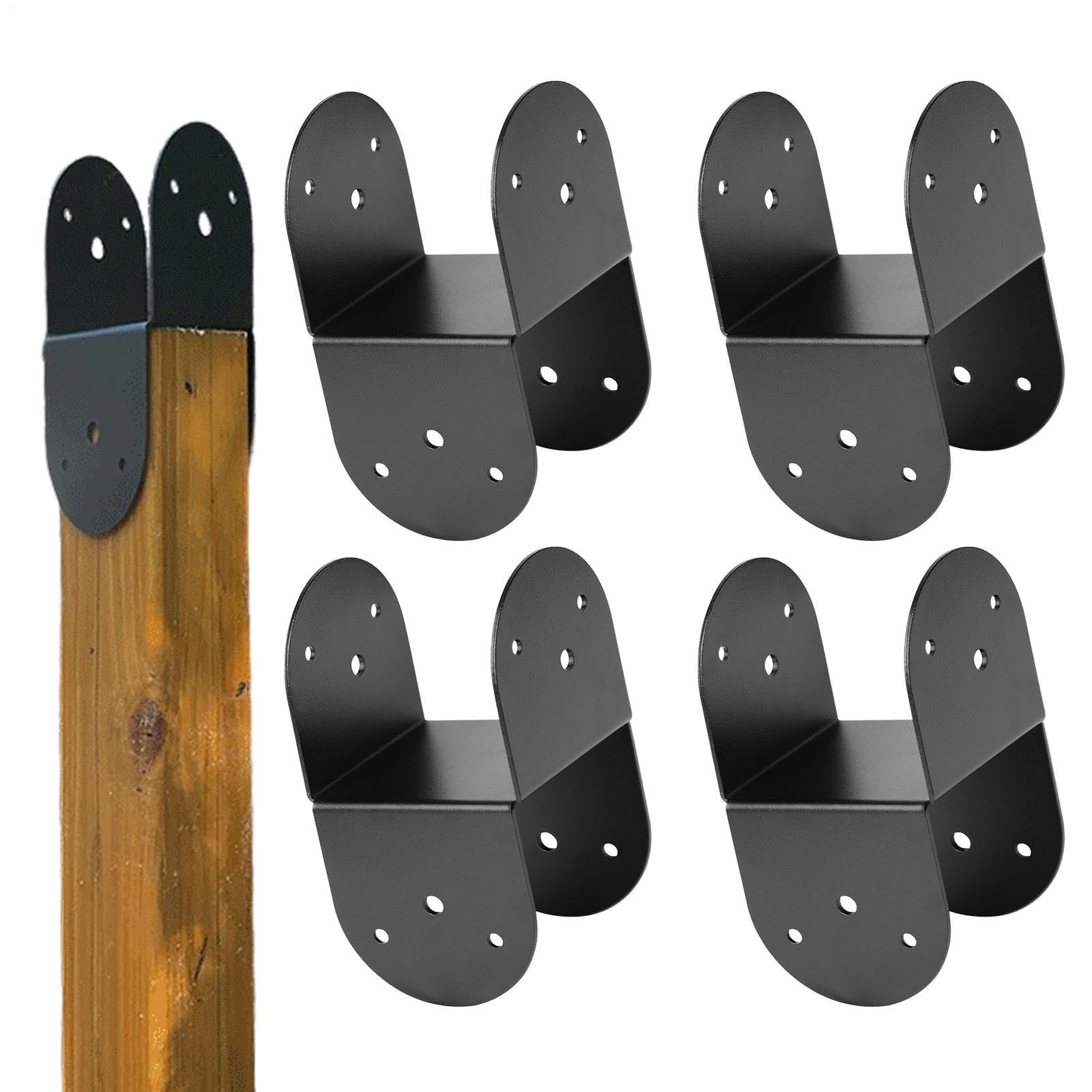 Kit Staffe da Pergola Supporto In Metallo Impermeabile 10x10 Cm | Set di 4 Staffe per Travi in Legno da Tetto Per Interni Giardino Recinzione Terrazza Tetto Gazebo Cancello Cassetta Postale