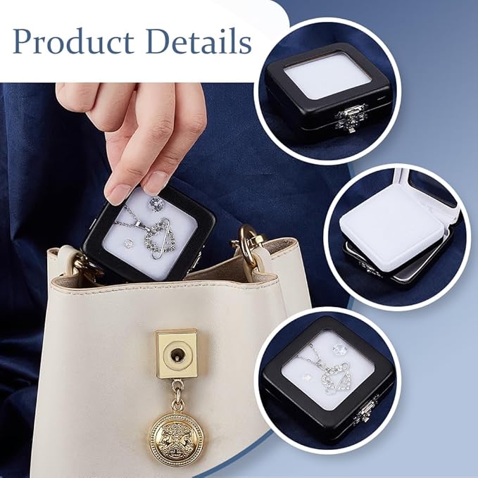 Estuches Joyeros Cuero Sintético 4 Piezas Negros miniatura 4